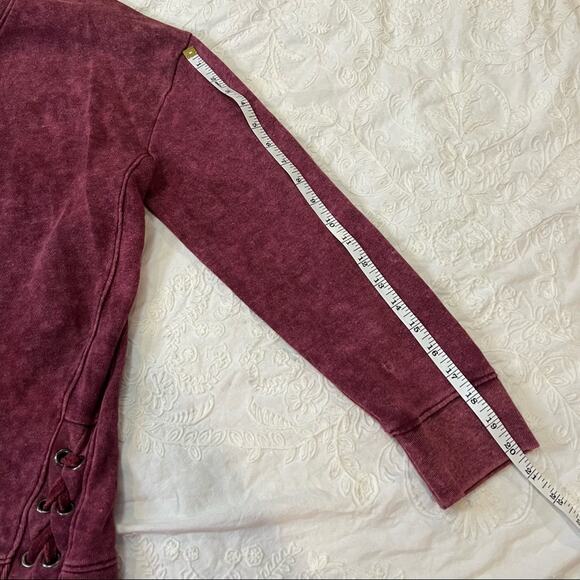Madden NYC Stone Wash Lace Up Sweater size L - Picture 8 of 9